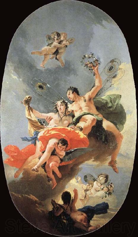 Giovanni Battista Tiepolo Triumph of ephy and Flora Norge oil painting art